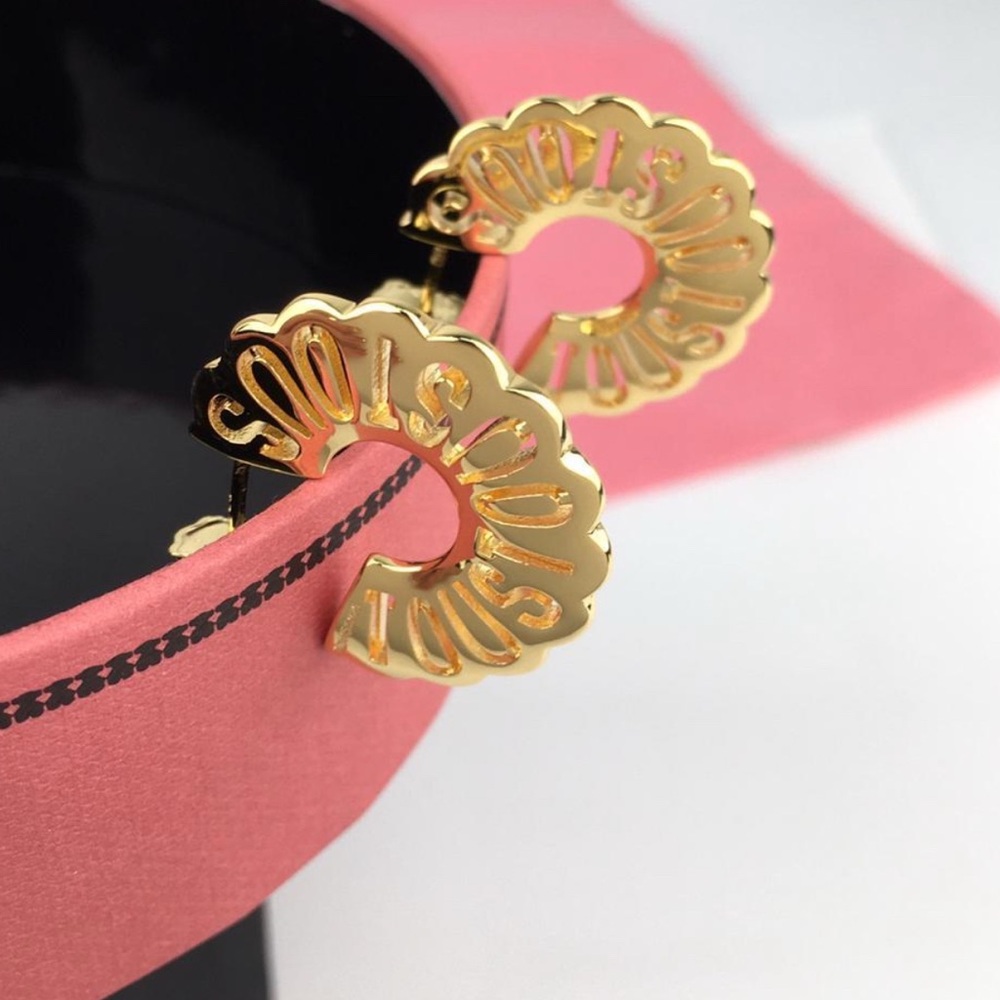 - Earrings gold tones sterling silver 925